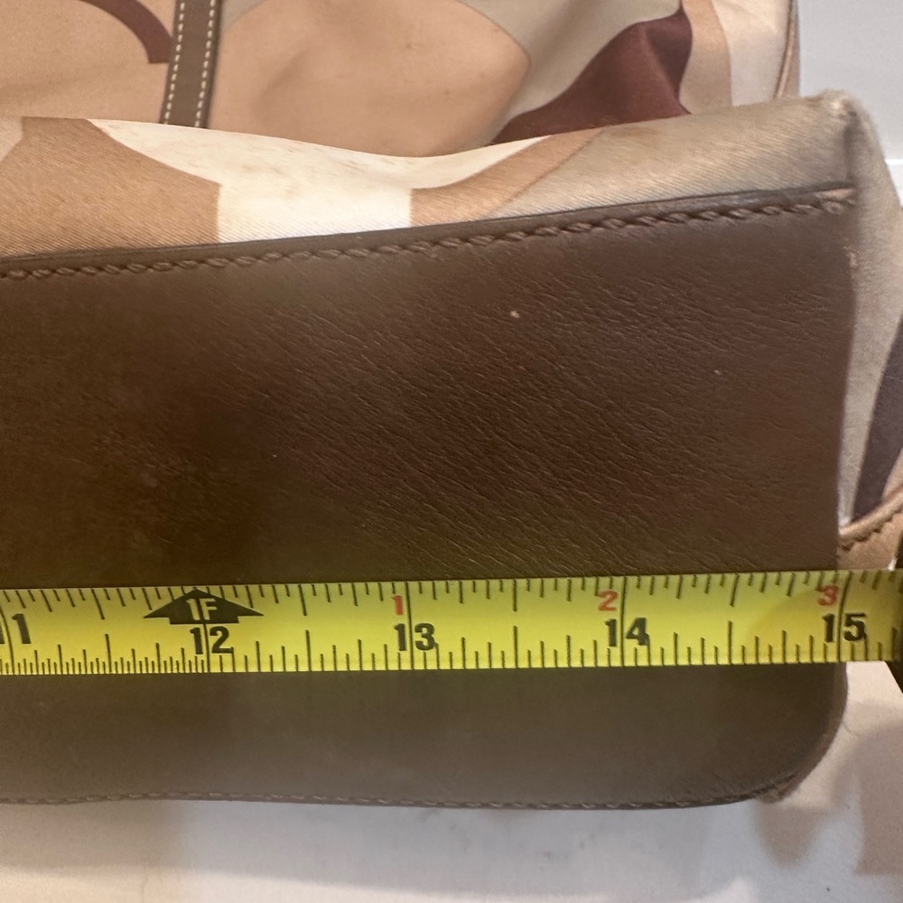 Coach Brown and Cream Geometric Tote Bag - Picture 4 of 11